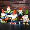Decorative Objects Figurines Cute Resin Garden Gnome Statue Zen Funny Dwarfs Store Lawn Ornaments For Home Indoor Outdoor Decor Ornament T230710