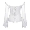 Women's Shapers Women Sexy Mesh Steampunk Corset Long Sleeve Lace Corselet Up Bustiers Korset For Posture Party Club Wedding Plus Size