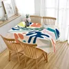 Toalha de mesa estilo nórdico bloco de cores toalha de mesa à prova de poeira café cozinha jantar decoração piquenique ao ar livre lavável