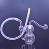 Mini-Glasbongs Shisha 10mm Joint Bubbler Rauchen Wasserpfeifen Handölbrenner Rig Kleine Bongs mit männlichem Glasölbrennerrohr und Schlauch