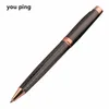 Ballpoint Pens Luxury Quality Gray rose gold Business Office Pen Student School Stationery Supplies pens for writing 230707