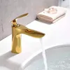 Bad Waschbecken Wasserhähne Becken Wasserhahn Legierung Material Kalt Und Wasser Mischer Wasserfall Wasserhahn Gold Deck Montiert Toilette Waschen Eitelkeit
