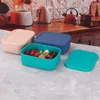 Учебные посуды наборы бенто -хранения контейнеры для ланча для детской микроволупно -протекаемой силиконовой прямоугольник Повторная чаша.