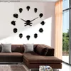 壁時計異なるスケルトンヘッド DIY 恐怖壁アート巨大な壁時計針フレームレスゾンビヘッド壁時計ハロウィン装飾 Z230711