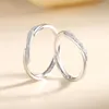 Cluster-Ringe aus echtem, zertifiziertem Sterling-925-Silber, Paar für Liebhaber, Männer und Frauen, originelles Design, einheitliches Schmuckgeschenk