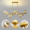 Люстры ресторан светодиодная люстра Light Bar Creative Post-Modern Simple Brass Pendan Lamp