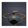 Bedelarmbanden Mode Turks Goud Sier Boze Oog Armband Pave Cz Blauwe Ogen Ketting Armbanden Verstelbare Vrouwen Meisjes Partij Sieraden Dro Dh8Lz