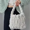 Chunky yarn knitted shoulder bag Thick bulky giant wool hand woven tote messenger bag