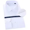Camisas sociais masculinas de puro algodão Camisa oversized masculina de manga comprida listrada sólida formal masculina 8Xl branco colarinho quadrado roupas confortáveis 230710
