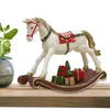 Outros Brinquedos Cavalo de Balanço de Natal Decorações de Resina para Casa Mini Enfeites de Natal de Madeira Papai Noel Brinquedos de Natal 230710