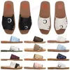 5A Designer Slippers Sandals Woody Flat Mules Slides canvas leather Luxury fashion outdoor beach sandals slippers canvas slippers women summer clogs outdoor shoes