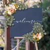 Decorative Flowers 2Pcs Wedding Arch Handmade Hanging Wreath Backdrop Garlands Floral For Ceremony Craft Art Front Door Wall