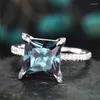 Обручальные кольца Caoshi Chic Princess Cut Ring Women Bands ослепительные аксессуары для пальцев циркония для церемонии помолвки