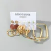 Stud IPARAM Fashion przesadne złote kolorowe metalowe kolczyki z perłami dla kobiet geometryczne skręcone Vintage Hoop Earrigns biżuteria prezenty 230710