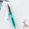 Fountain Pens Quality Piston Pen Plastic Transparent High Capacity EF F Nib Stationery School Supplies Ink 230707