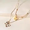 Pendant Necklaces Cute Butterfly Choker Necklace For Women Double Layers Statement Korean Fashion Jewelry Gifts