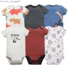 Dompers 2023 Unisex 6 Piece Baby Girl Одежда хлопок новорожденный кожа для кожи Baby Boy Jumpsuit Cartoond Print Girl Baby Olde Ropa Bebe 6-24M Z230711