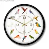 Horloges murales Collection d'espèces d'oiseaux Horloge murale moderne sans tiques Montre murale Espèces d'oiseaux perroquets Art mural exotique Amoureux des oiseaux Décoration de la maison Z230710