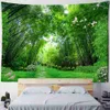 Tapestries Bamboo Forest Flying Pigeon Path Tapestry Wall Hanging Mystery Simple Natural Home Decor R230710