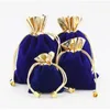 Упаковочные пакеты 50pcslot Velvet Back фланель ювелирных украшений Sachet Gold Puckaging Bag Bag Dired Bag 3 спецификации 230710