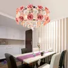 Chandeliers Crystal Chandelier Lights Beautiful Ceramics Rose Style Ceiling For Bedroom Dining Room Lustre Cristal Art Deco M