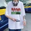 Koszulki męskie List Drukuj Lato Retro Krótki rękaw Luźny Casual ONeck 100% Bawełniane topy Koszulki Moda Hip Hop Oversize T Shirt 8XL 230710