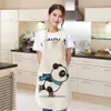 Кухонный фартук Panda Многофункциональное льняное платье-платья сад детские фартуки для женщины мужчина детей розовый кухонный выпечка аксессуаров R230710