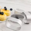 Backformen 10 Stück Edelstahl ovale Mousse-Käsekuchenform Halbgekochter Ring Eierkuchen 100 Stück Hochtemperatur-Ölpapier-Kuchenschneiden