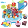 Küchen Spielen Essen 38 Stück 80 Stück DIY Kuchen Spielzeug Küche Essen Rollenspiel Schneiden Obst Geburtstagsspielzeug Miniatur Essen Spielzeug für Mädchen Kinder Geschenke 230710