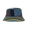 Stingy Brim Hats Bohemia Bucket Hat Grid Fêmea Sol Étnica Vento Pescador Boné Panamá Verão Feminino Bacia Ao Ar Livre Chapéu De Sol 230710