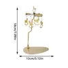 Candle Holders Carousel Metal Spinning Holder Tray Rotating Candlestick Set Stainless Steel Wind Chime