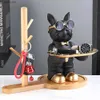 Oggetti decorativi Figurine Patung anjing Resin ruangan celengan nampan penyimpanan dekoratif Bulldog Perancis patung hewan untuk dekorasi meja rumah T230710