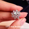 Met Kant Stenen Luxe Zon Bloem Ring 2 Diamond Lotus Vrouwen Fancy Trouwringen Sterling Zilveren Fijne Sieraden Set 230707