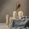 Wazony Matowy ceramiczny wazon Twarz Urządzenie kwiatowe Model aranżacji salonu Miękkie elementy dekoracyjne