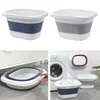 Storage Baskets Lavadora Portable Plastic Folding Laundry Basket Dirty Clothes Washing Bucket Container with Handle Sorter 230710