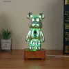 Oggetti decorativi Figurine Illuminazione colorata Vetro 3D Home Desktop Decorazione Artigianato Interni Camera Decorazioni estetiche Little Bear Figure Statue T230710