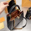 Wellige Luxus-Damen-Designer-Schultertaschen, Capucines BB-Top-Griff-Taschen, Leder-Umhängetasche, Handtaschen, mittelgroße Damen-Luxus-Geldbörsen, Handtasche