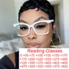 サングラスホワイトハーフフレームスクエア老眼鏡女性男性ブルーライトブロック老眼眼鏡 2023 ファッション光学眼鏡 2