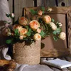 Suszone kwiaty białe długie gałęzie nordycki sztuczny kwiat róża trzymający bukiet ślubny jedwab do dekoracji stołu na przyjęcie domowe 230707