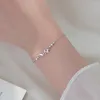 Link Bracelets Fashion Chain Clear Crystal Butterfly Charm Bracelet For Women Girls Party Wedding Jewelry Gift Sl016