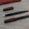 Stylos plume Mode Noir Stylo Rouge Grand Clip En Plastique Long Corps 038mm 05mm bent nib Encre Bureau Fournitures Papeterie 230707