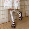 Women Socks Punching White Lace Medium Bucket Stocks Princess Ribbon Women's Thin Legs For