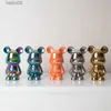 Decorative Objects Colorful Ceramic Bear Sculpture and Statue Piggy Bank Nordic Home Living Room Decoration Desk Accessories Figurines for Interior T230710