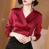 Blusas de mujer Moda coreana Seda Mujeres Satén Mujeres Tops Damas Tallas grandes Oficina Dama Blusas Femininas