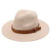 Chapéu de palha panamá natural em formato macio verão feminino/masculino aba larga praia boné de sol proteção UV chapéu fedora