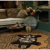 Tapis Medicci Home Boho Blooming Black Bear Tapis en forme d'animal touffeté à la main Tapis Artisanal Craft Marocain Paillasson 80x120cm 230710