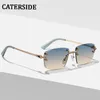 2022 Rimless Square Sunglasses Men Women UV400 Small Gradient Frameless Sun Glasses For Men Popular High Quality Metal Eyewear