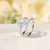 Fedi nuziali True 15CT Silver 925 True Cubic zirconia Anello nuziale Set Oval Cut CZ Anello di fidanzamento Anello nuziale da donna Taglia 313 Z230711