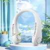 Electric Fans Electric Neck Fan Bladeless Neck Air Cooler 800mAh USB Rechargeable 3-speed Mute Summer Cooling for Home Indoor Office