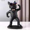 Objetos decorativos Bulldog Estatuetas de animais Porta-copos Enfeites de mesa Modelo de cachorro Estátua Escultura Acessórios para decoração de casa Decoração de sala de estar T230710